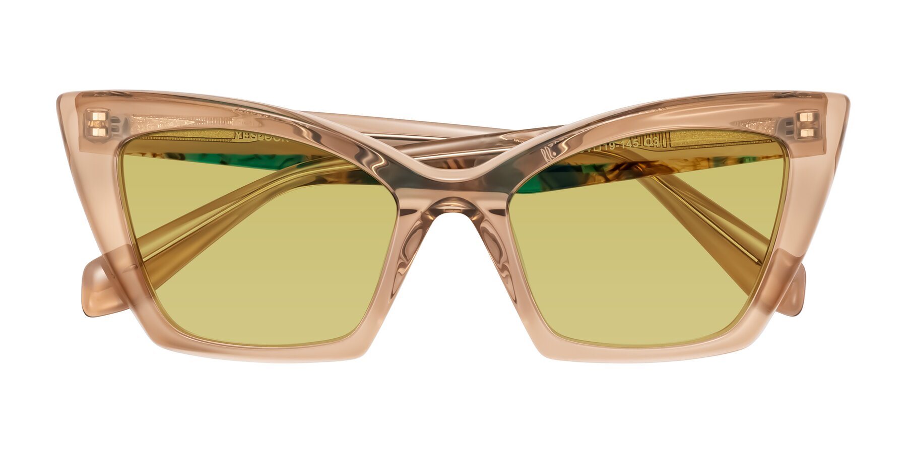 Folded Front of Wayar in Champagne with Medium Champagne Tinted Lenses