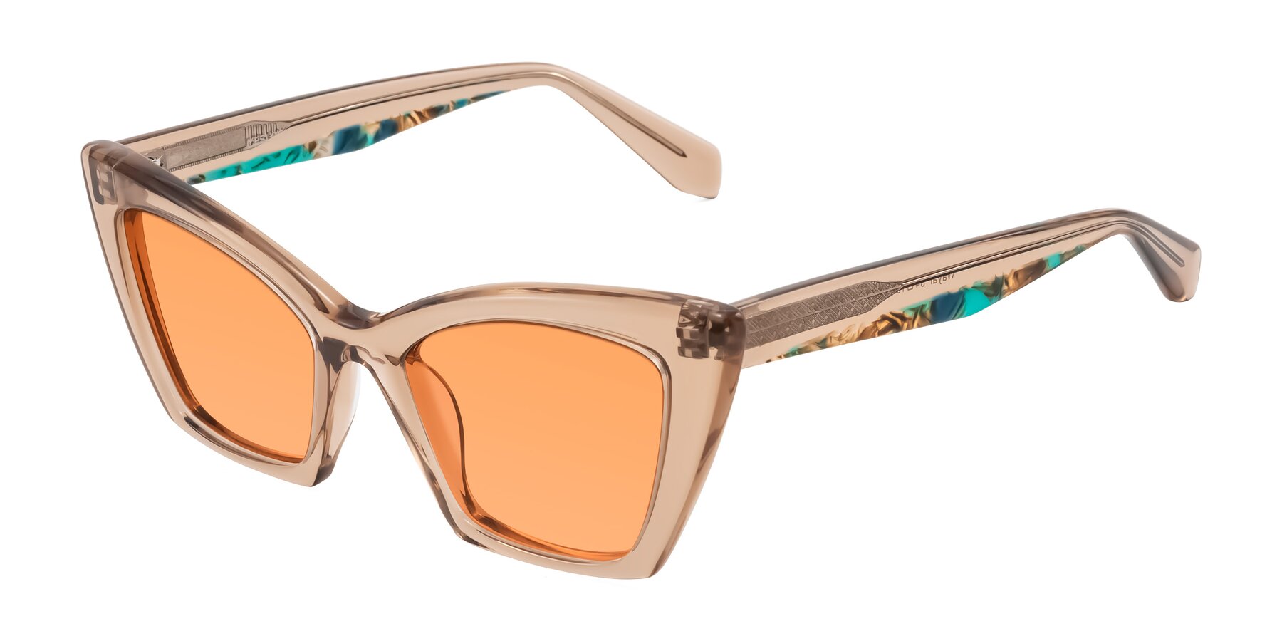 Angle of Wayar in Champagne with Medium Orange Tinted Lenses