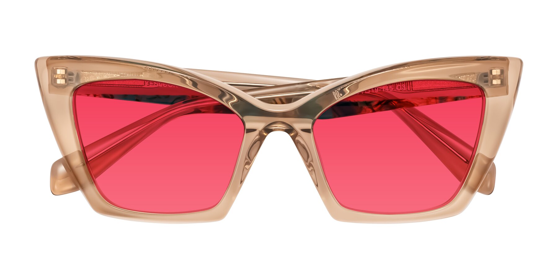 Folded Front of Wayar in Champagne with Red Tinted Lenses