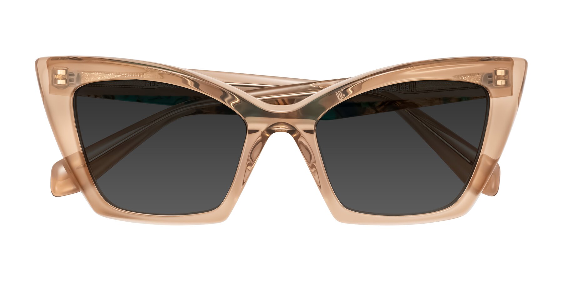 Folded Front of Wayar in Champagne with Gray Tinted Lenses