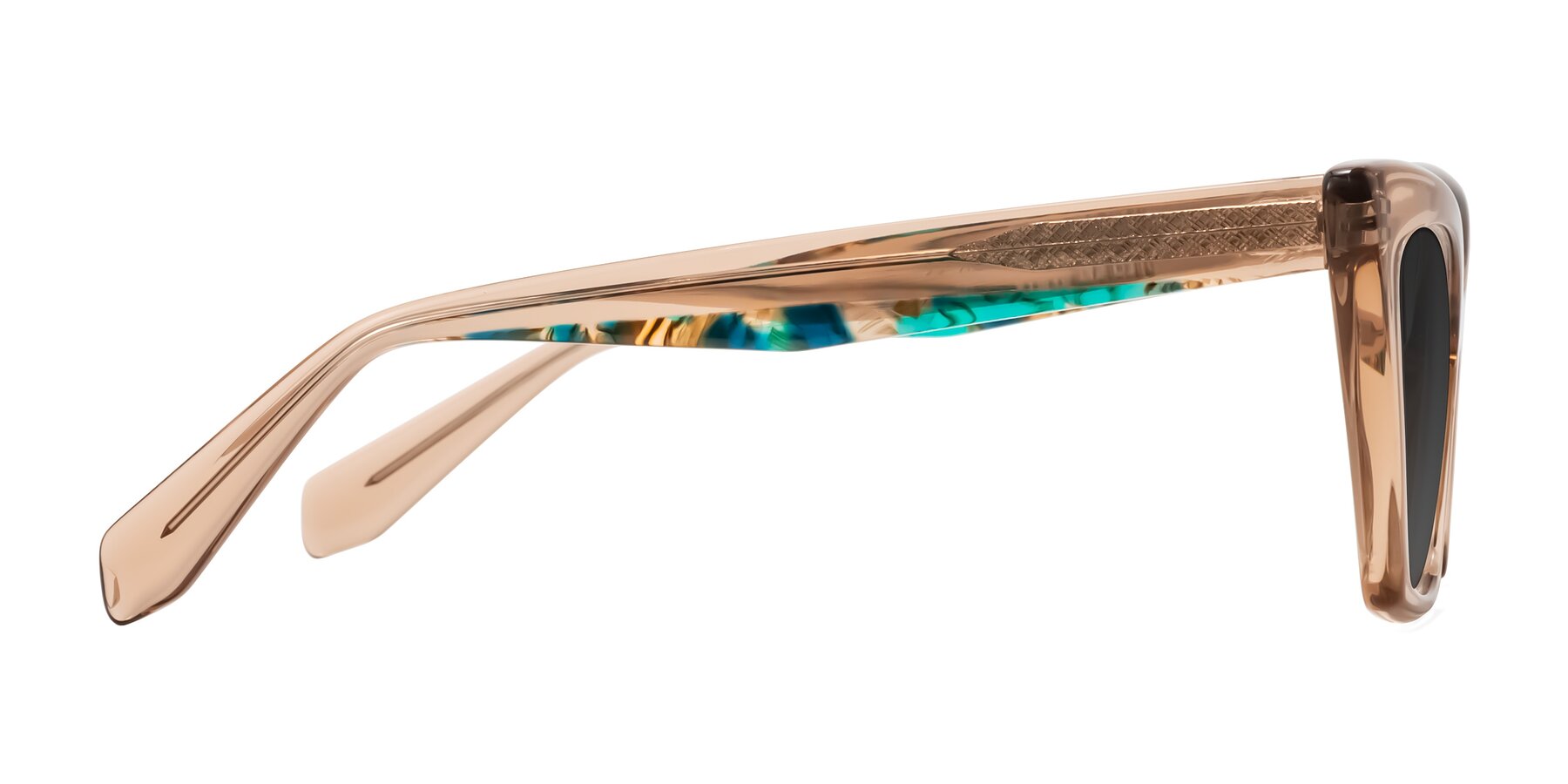 Side of Wayar in Champagne with Gray Tinted Lenses