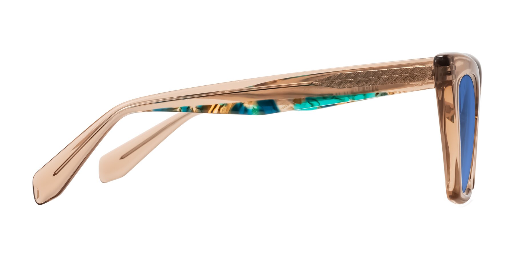 Side of Wayar in Champagne with Blue Tinted Lenses