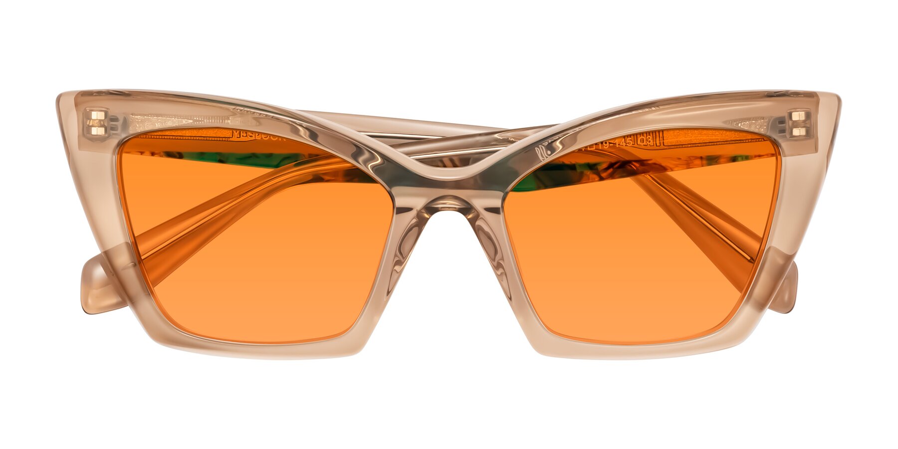 Folded Front of Wayar in Champagne with Orange Tinted Lenses