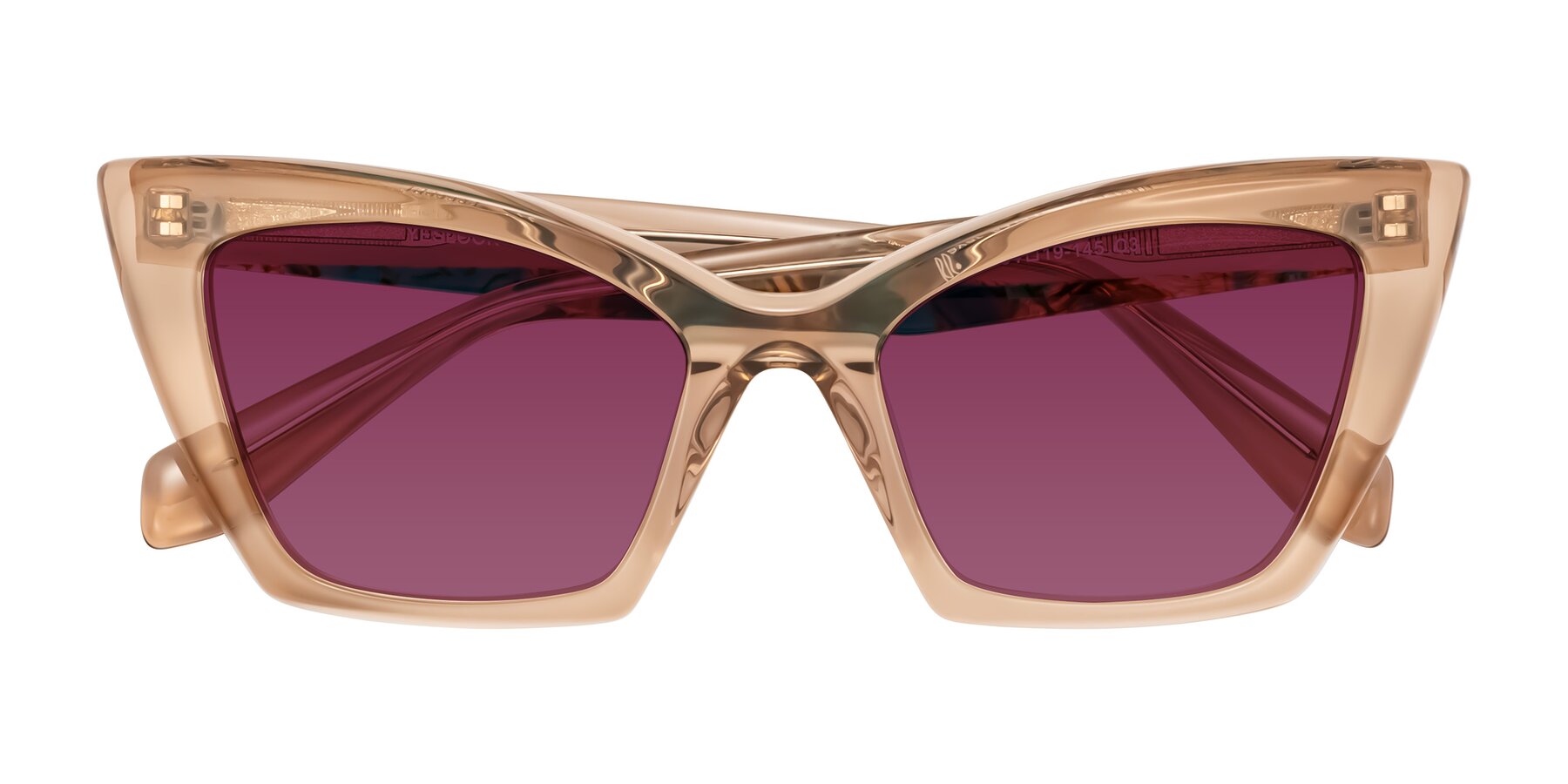 Folded Front of Wayar in Champagne with Wine Tinted Lenses