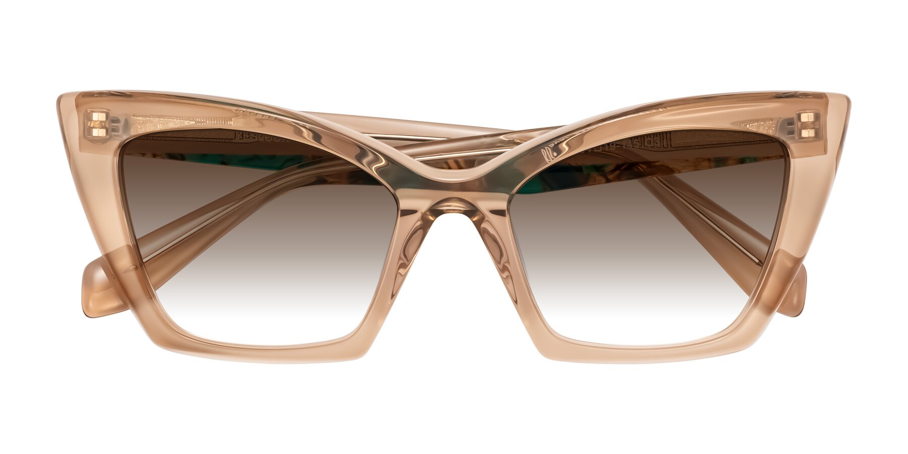 Folded Front of Wayar in Champagne with Brown Gradient Lenses