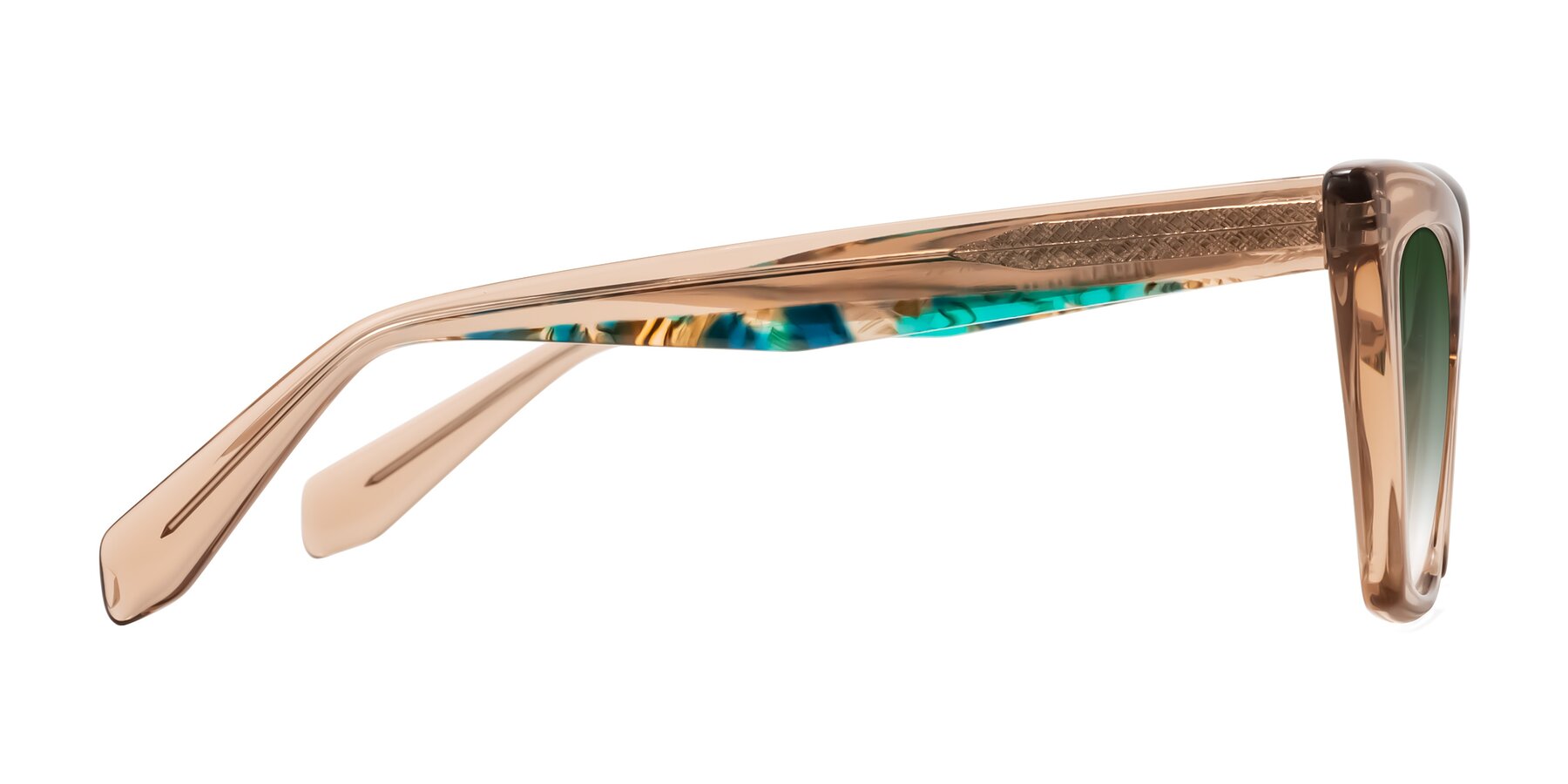 Side of Wayar in Champagne with Green Gradient Lenses