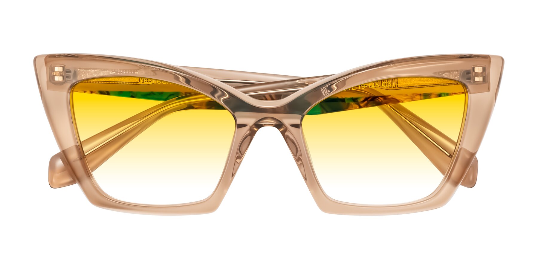 Folded Front of Wayar in Champagne with Yellow Gradient Lenses
