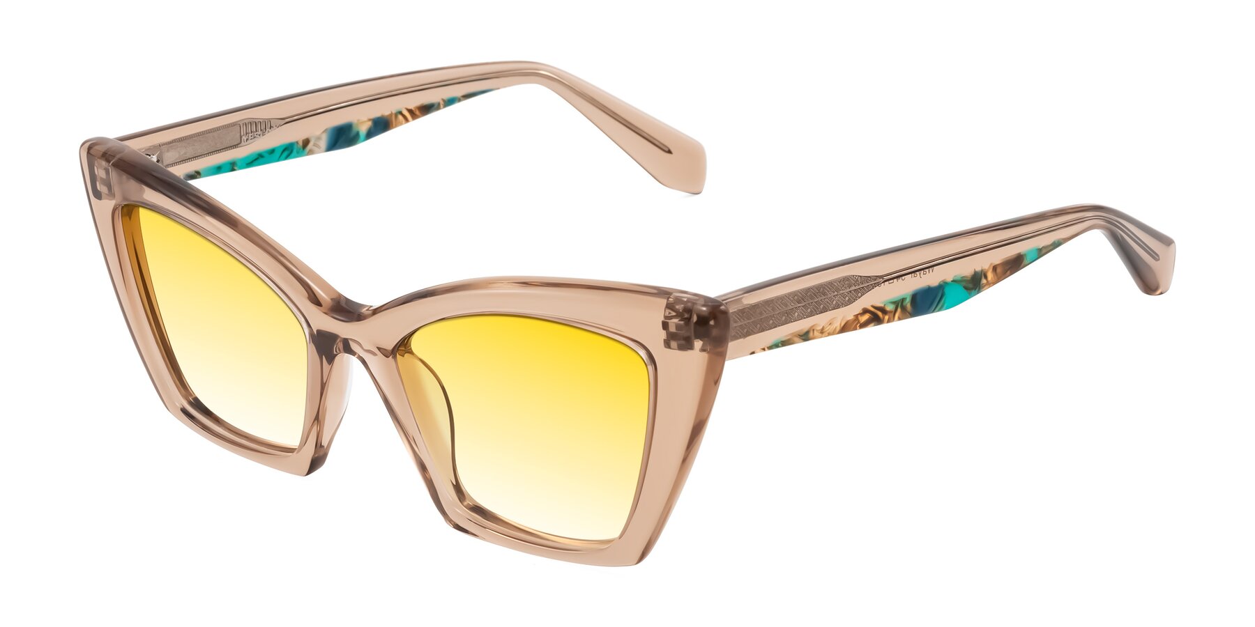Angle of Wayar in Champagne with Yellow Gradient Lenses