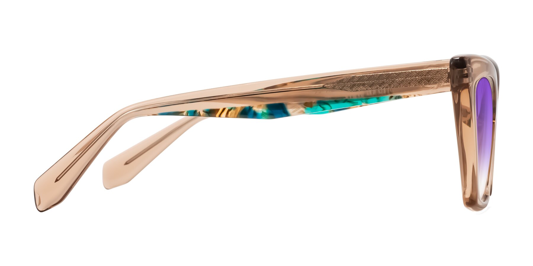 Side of Wayar in Champagne with Purple Gradient Lenses