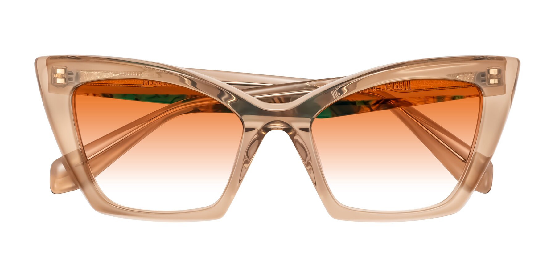 Folded Front of Wayar in Champagne with Orange Gradient Lenses