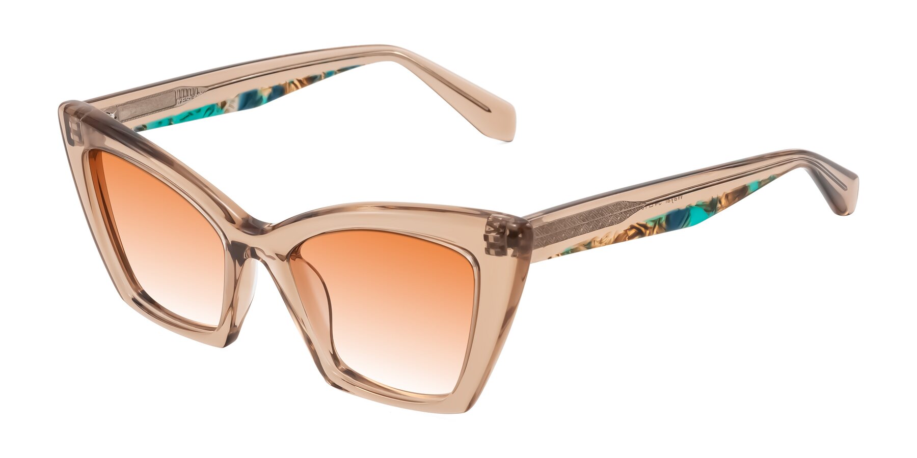 Angle of Wayar in Champagne with Orange Gradient Lenses