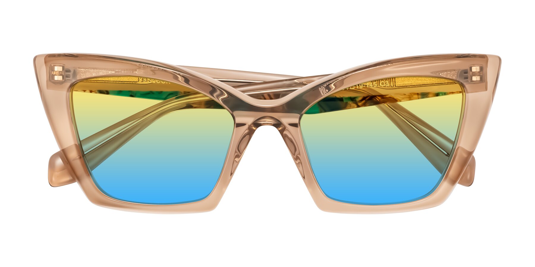 Folded Front of Wayar in Champagne with Yellow / Blue Gradient Lenses