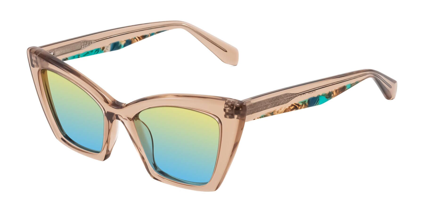 Angle of Wayar in Champagne with Yellow / Blue Gradient Lenses