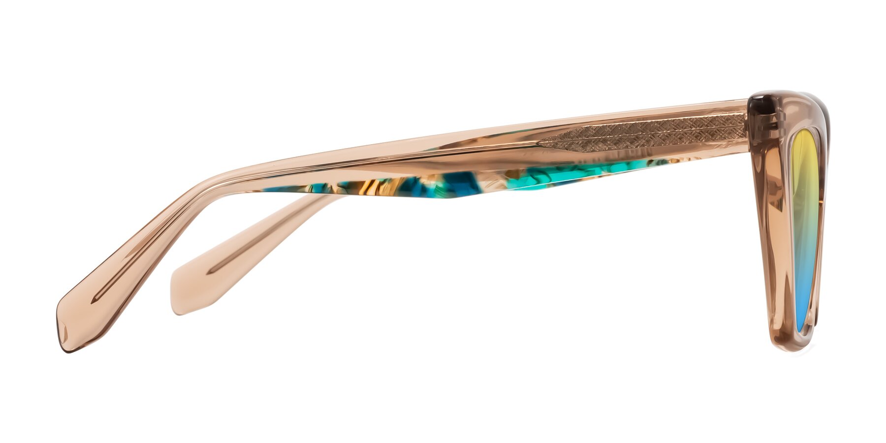 Side of Wayar in Champagne with Yellow / Blue Gradient Lenses