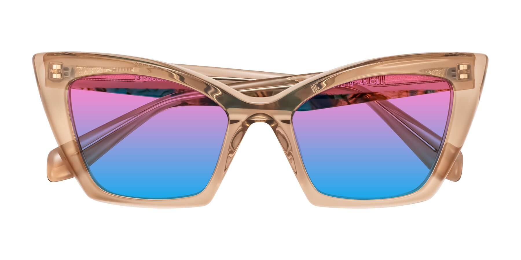 Folded Front of Wayar in Champagne with Pink / Blue Gradient Lenses