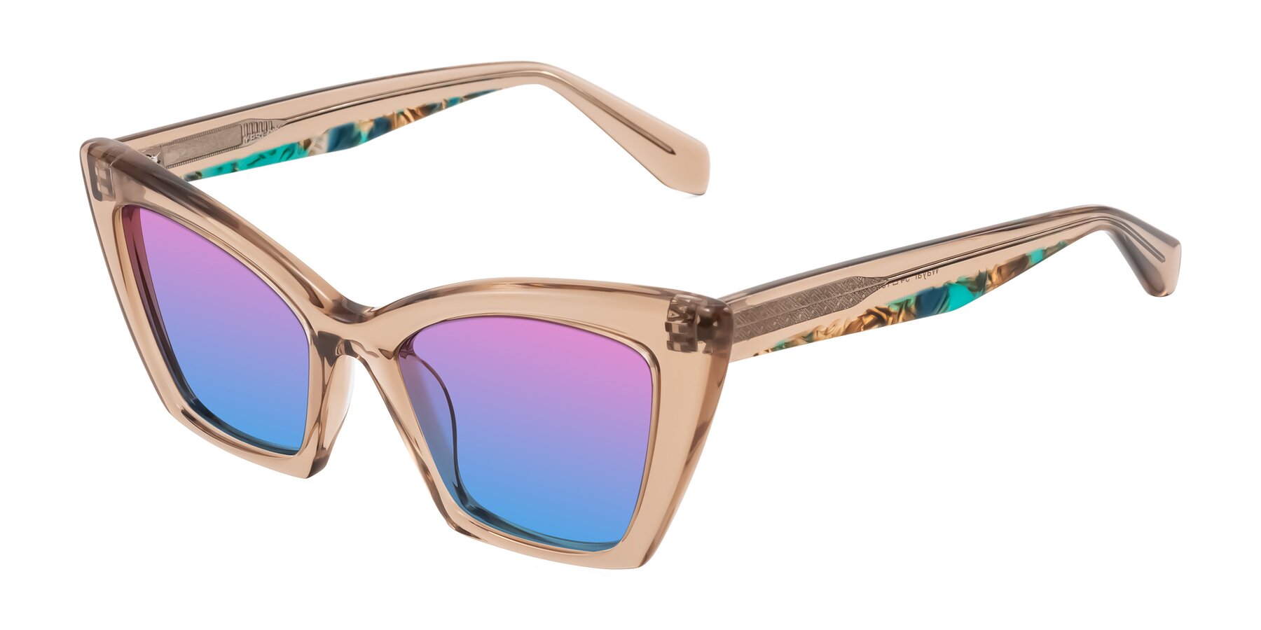 Angle of Wayar in Champagne with Pink / Blue Gradient Lenses