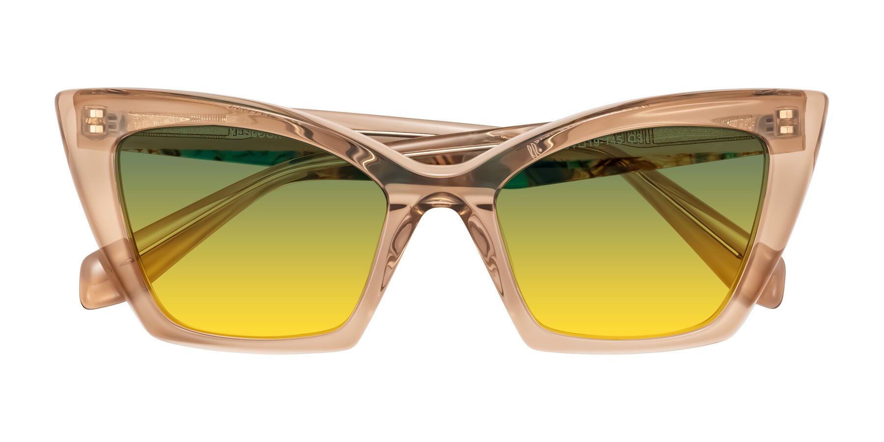 Folded Front of Wayar in Champagne with Green / Yellow Gradient Lenses