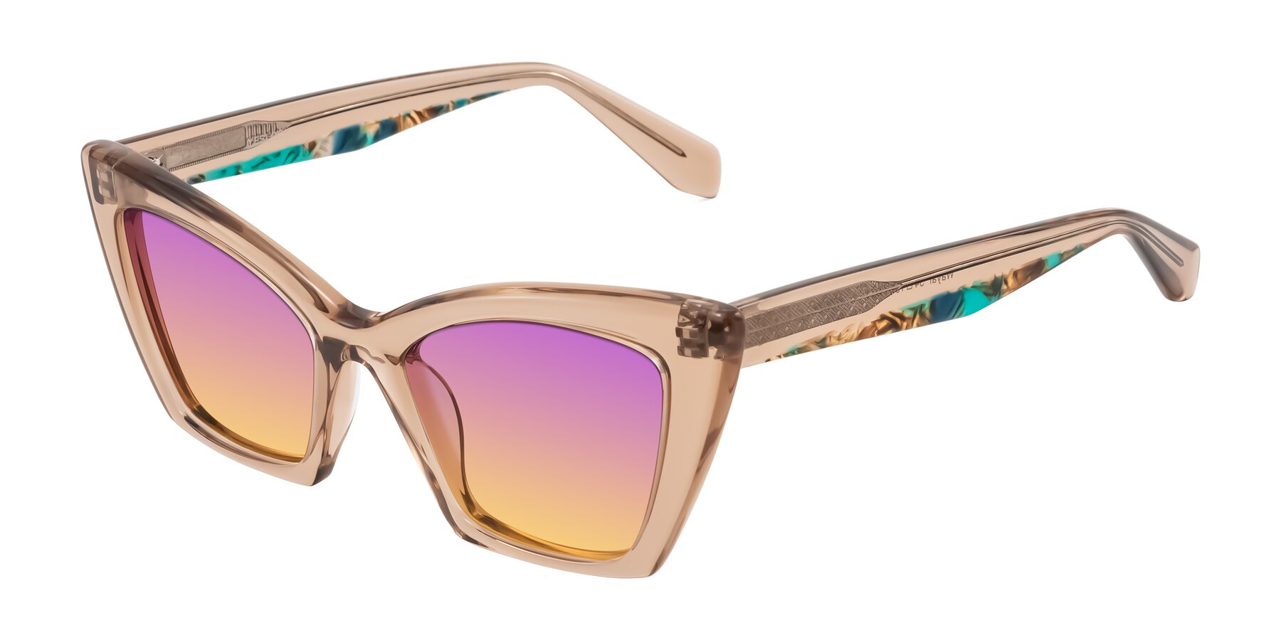 Angle of Wayar in Champagne with Purple / Yellow Gradient Lenses