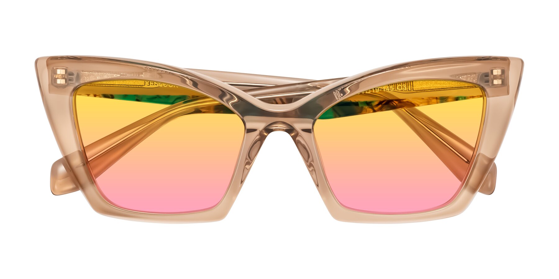Folded Front of Wayar in Champagne with Yellow / Pink Gradient Lenses