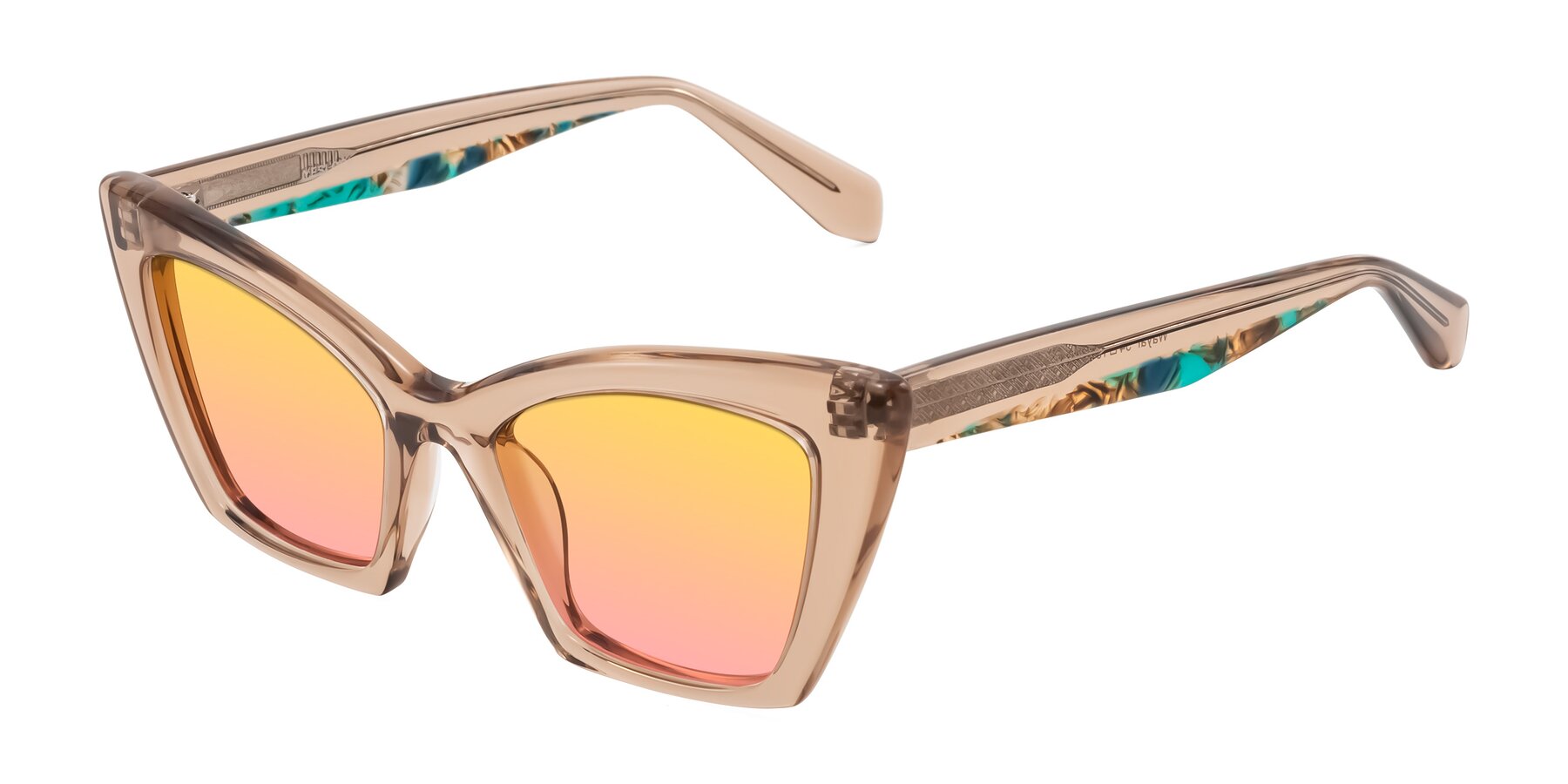 Angle of Wayar in Champagne with Yellow / Pink Gradient Lenses