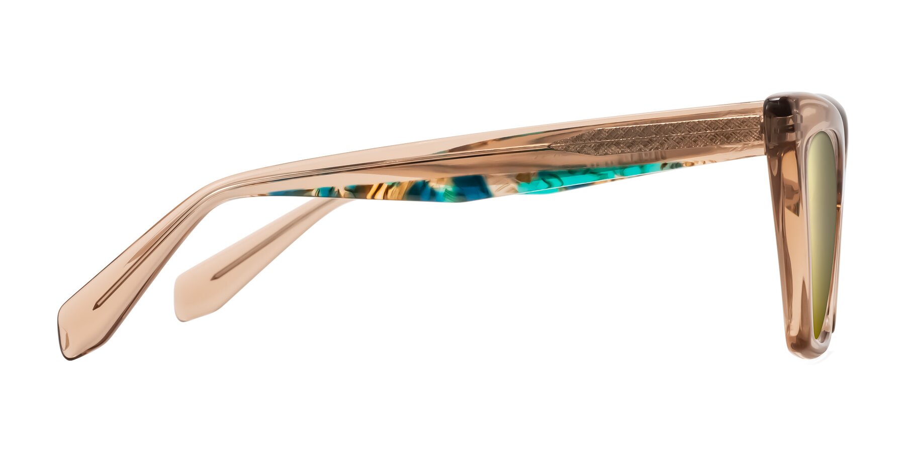Side of Wayar in Champagne with Gold Mirrored Lenses