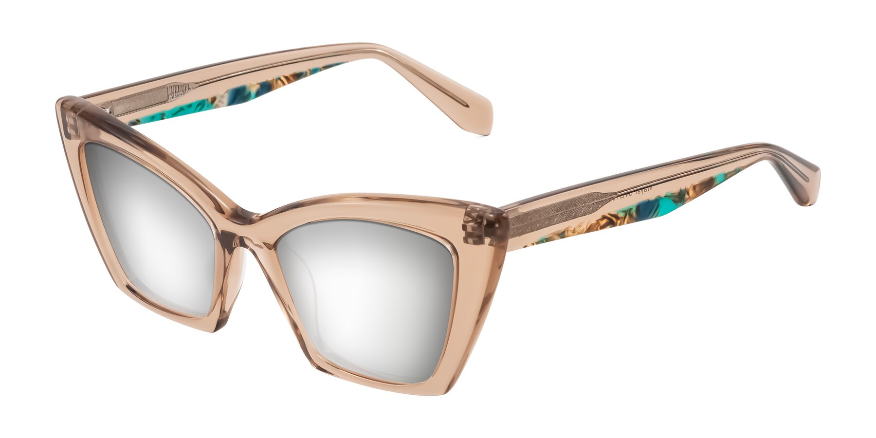 Angle of Wayar in Champagne with Silver Mirrored Lenses