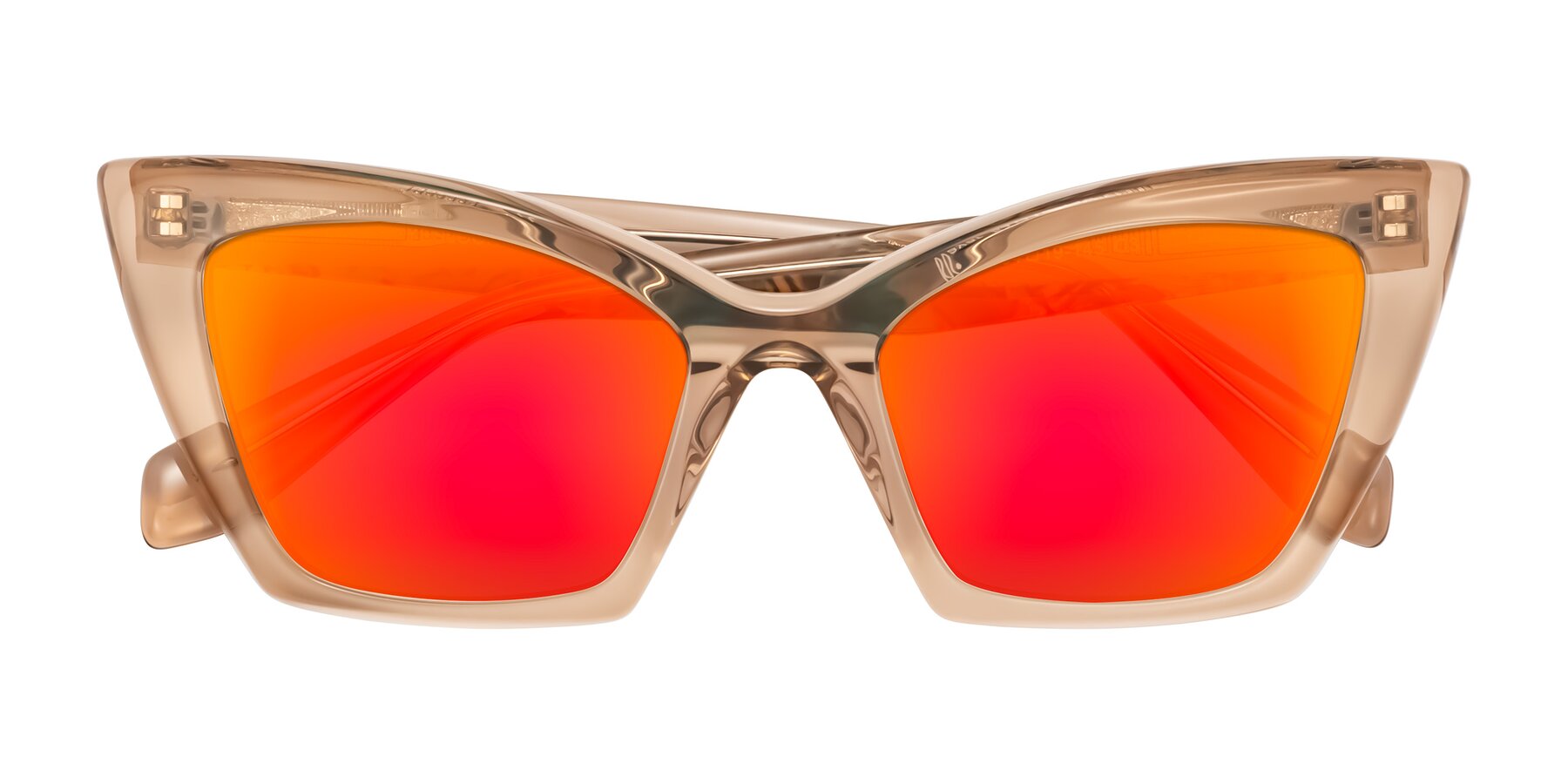 Folded Front of Wayar in Champagne with Red Gold Mirrored Lenses