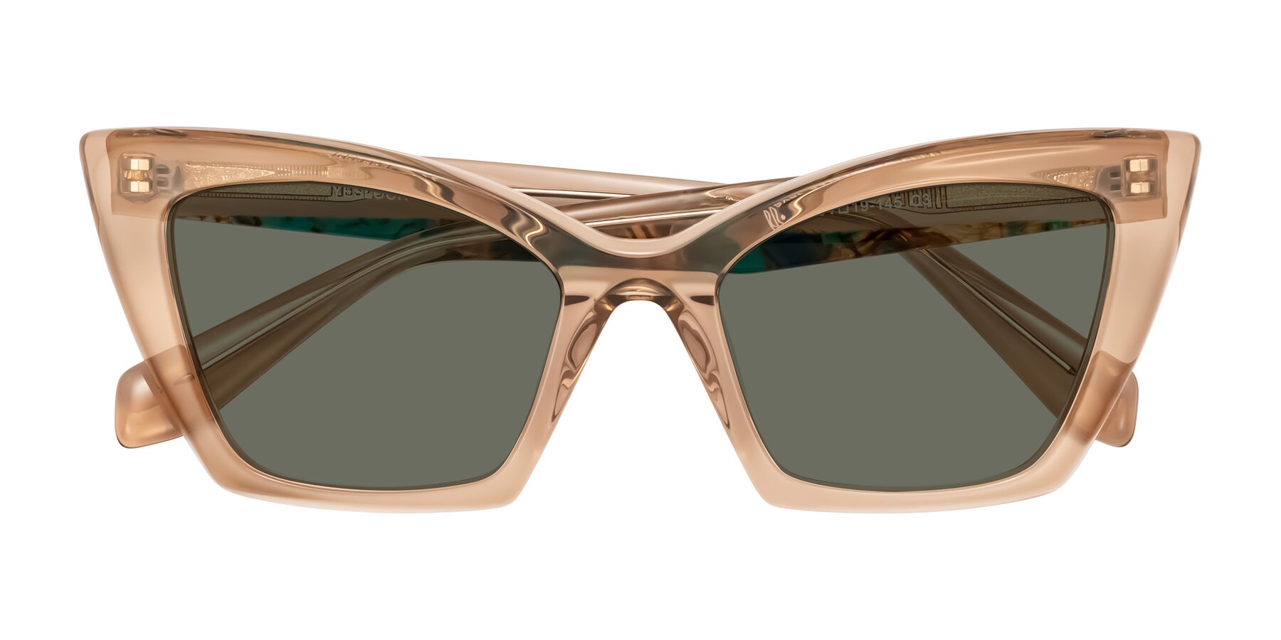 Folded Front of Wayar in Champagne with Gray Polarized Lenses