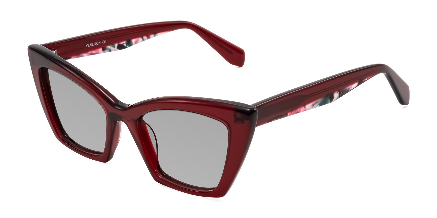 Angle of Wayar in Wine with Light Gray Tinted Lenses