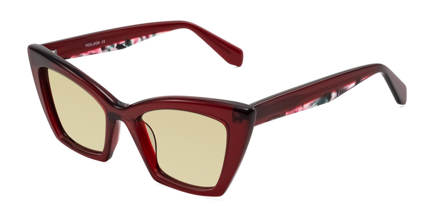 Angle of Wayar in Wine with Light Champagne Tinted Lenses