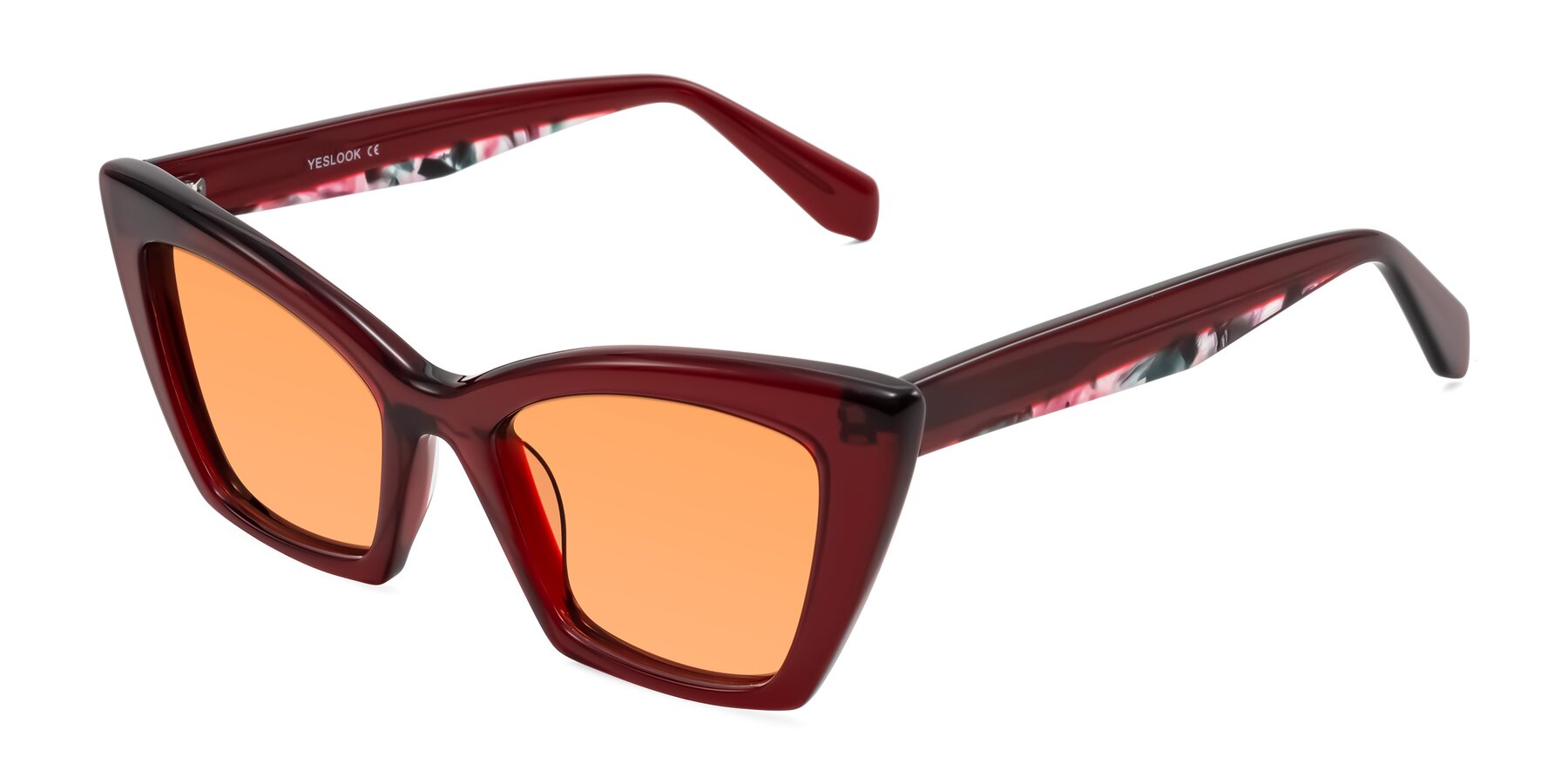 Angle of Wayar in Wine with Medium Orange Tinted Lenses