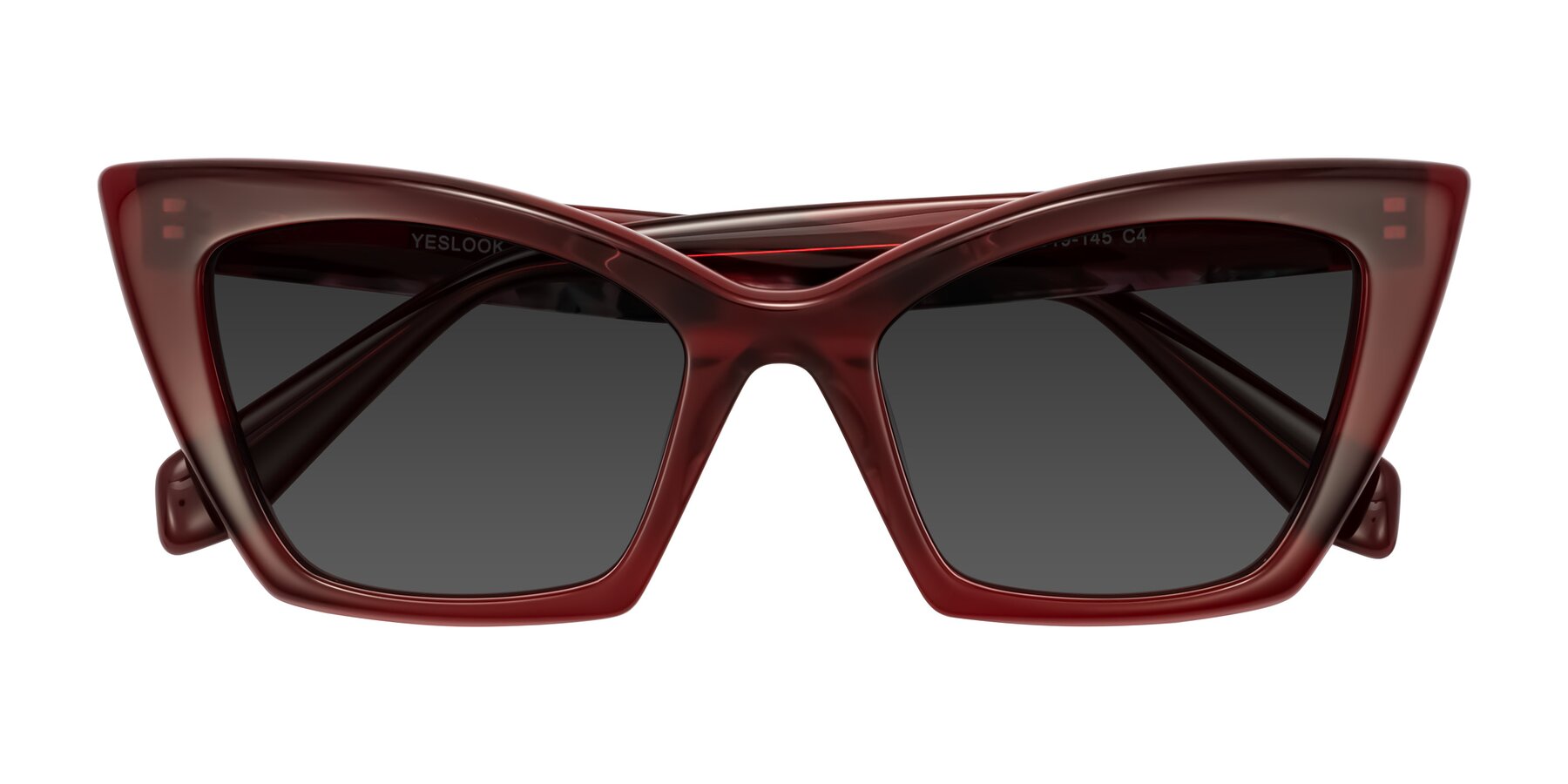 Folded Front of Wayar in Wine with Gray Tinted Lenses