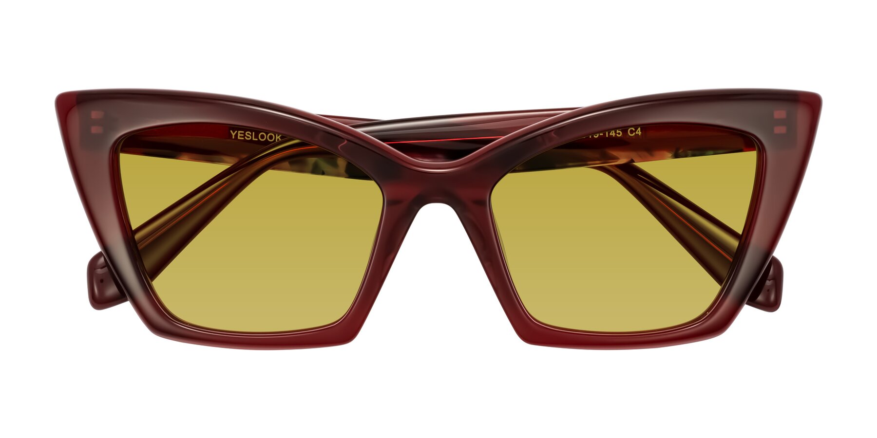 Folded Front of Wayar in Wine with Champagne Tinted Lenses
