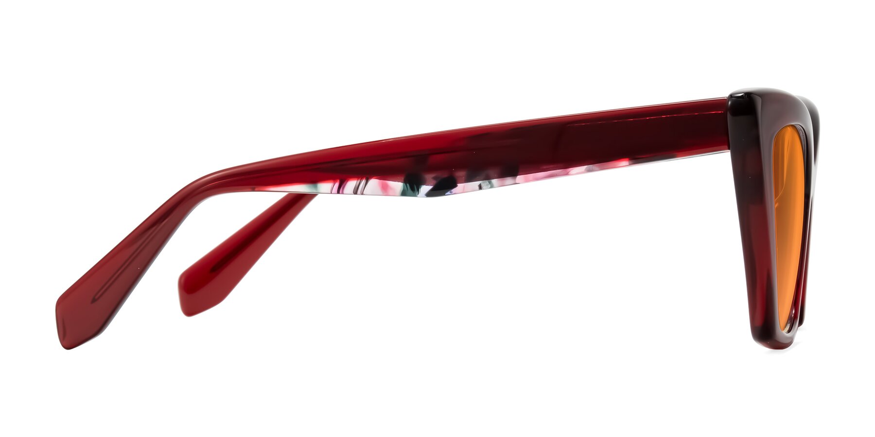 Side of Wayar in Wine with Orange Tinted Lenses