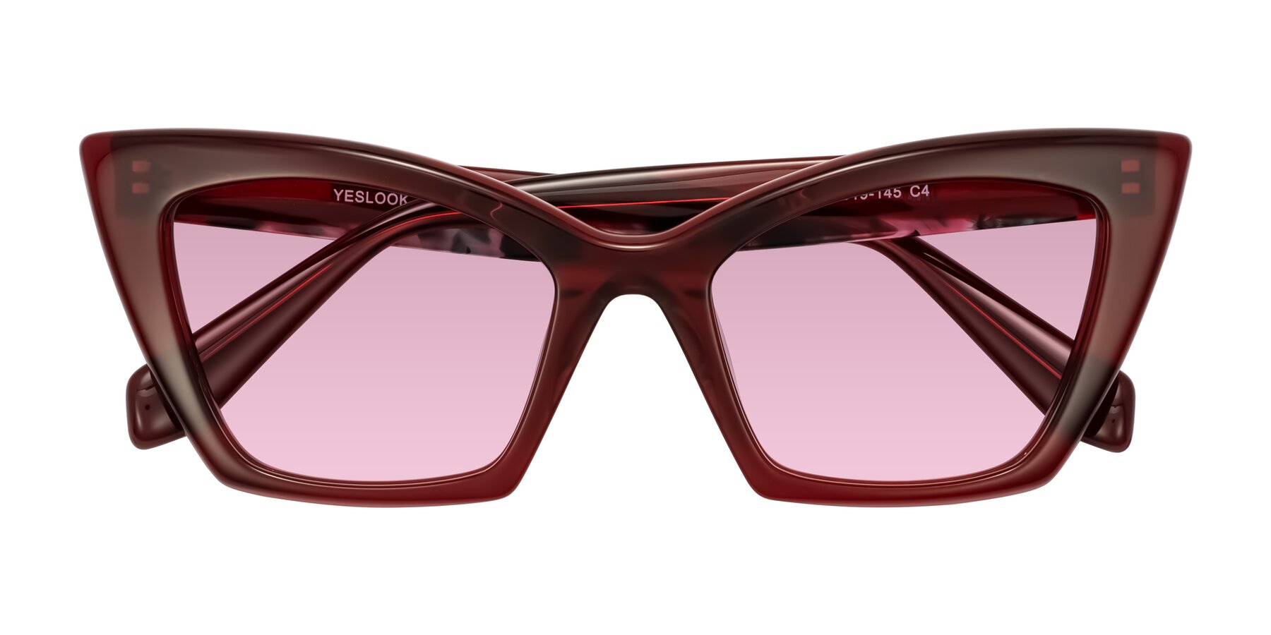 Folded Front of Wayar in Wine with Light Wine Tinted Lenses