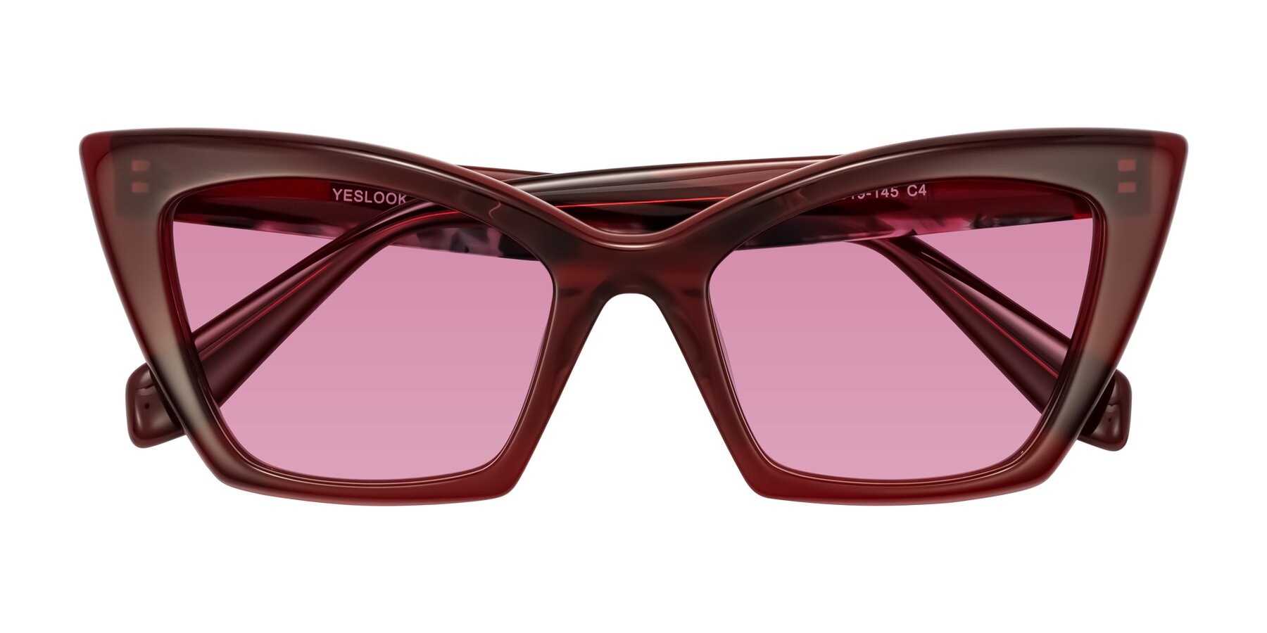 Folded Front of Wayar in Wine with Medium Wine Tinted Lenses