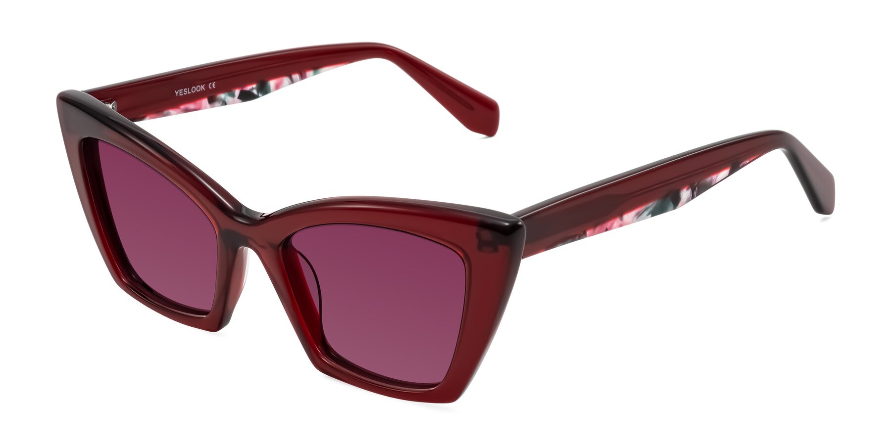 Angle of Wayar in Wine with Wine Tinted Lenses