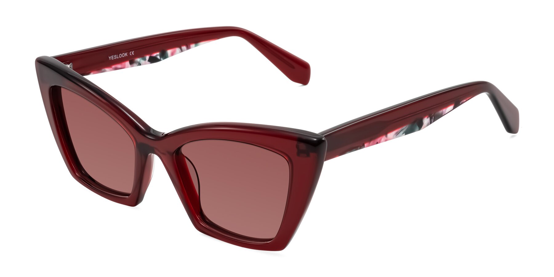 Angle of Wayar in Wine with Garnet Tinted Lenses