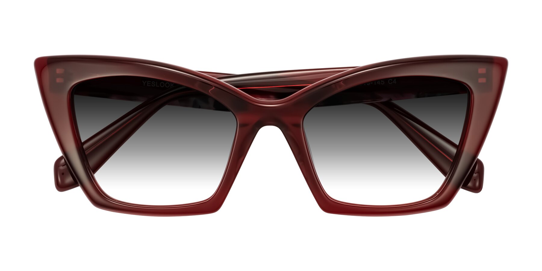 Folded Front of Wayar in Wine with Gray Gradient Lenses