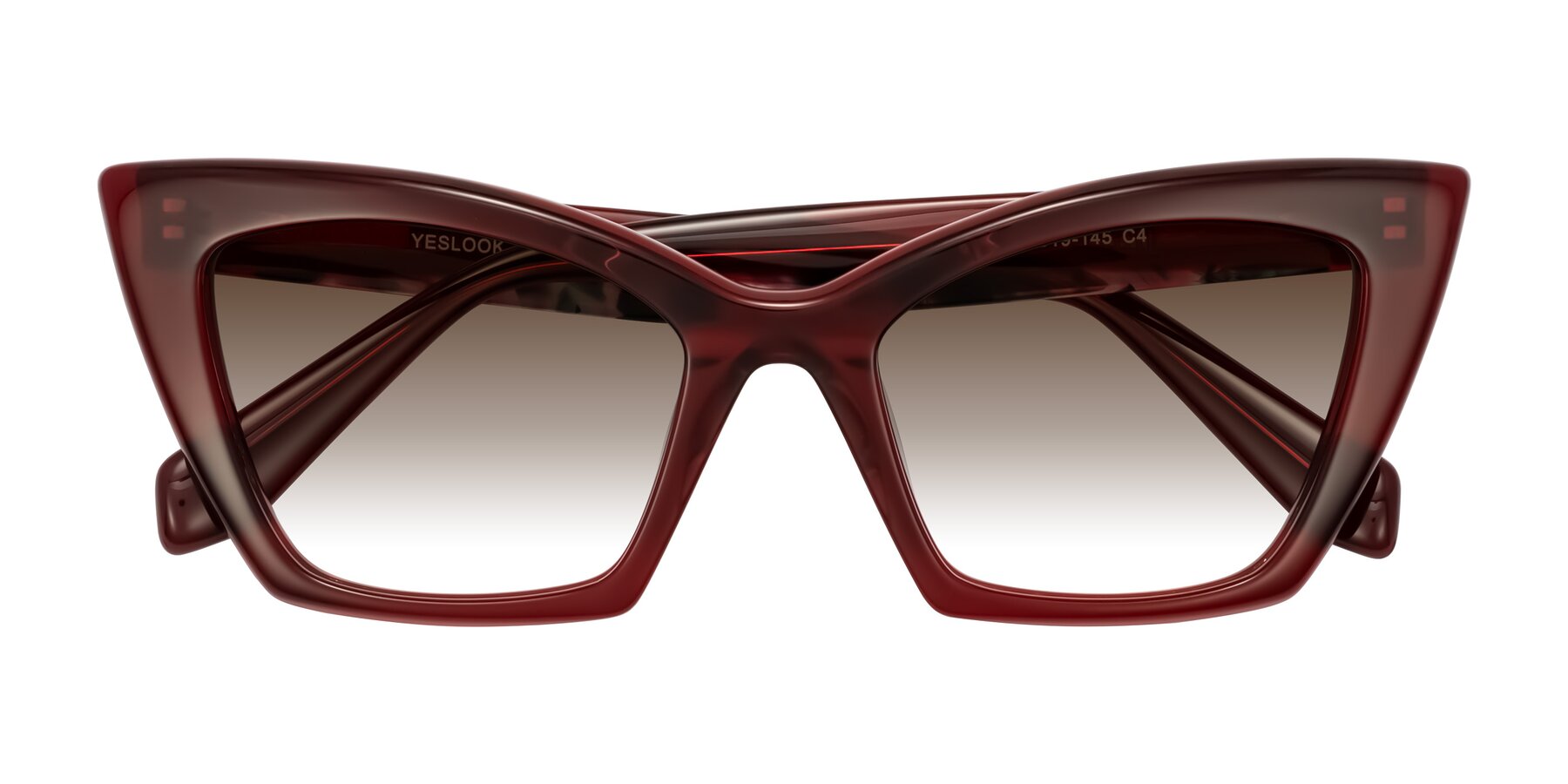 Folded Front of Wayar in Wine with Brown Gradient Lenses