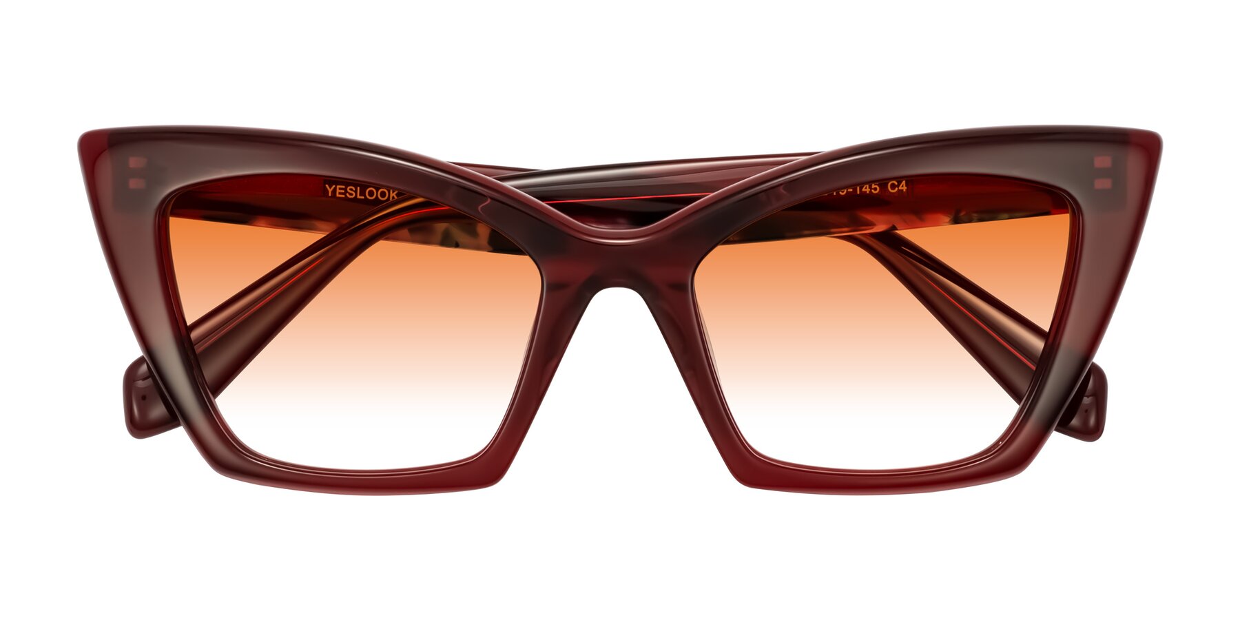 Folded Front of Wayar in Wine with Orange Gradient Lenses