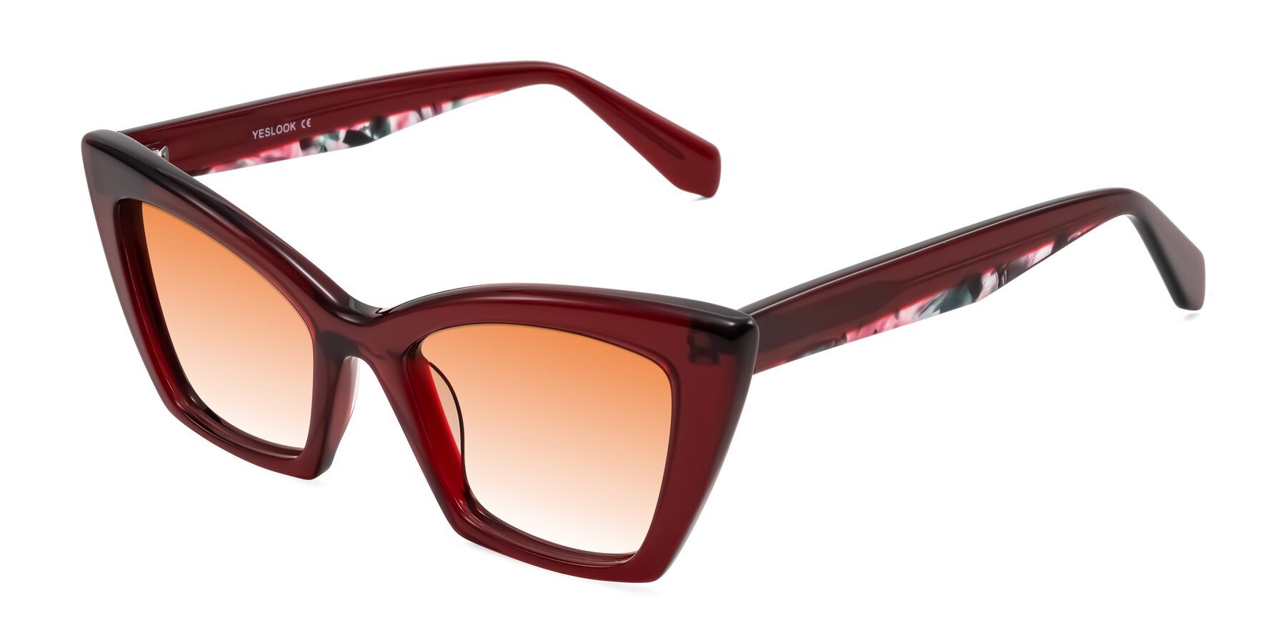 Angle of Wayar in Wine with Orange Gradient Lenses