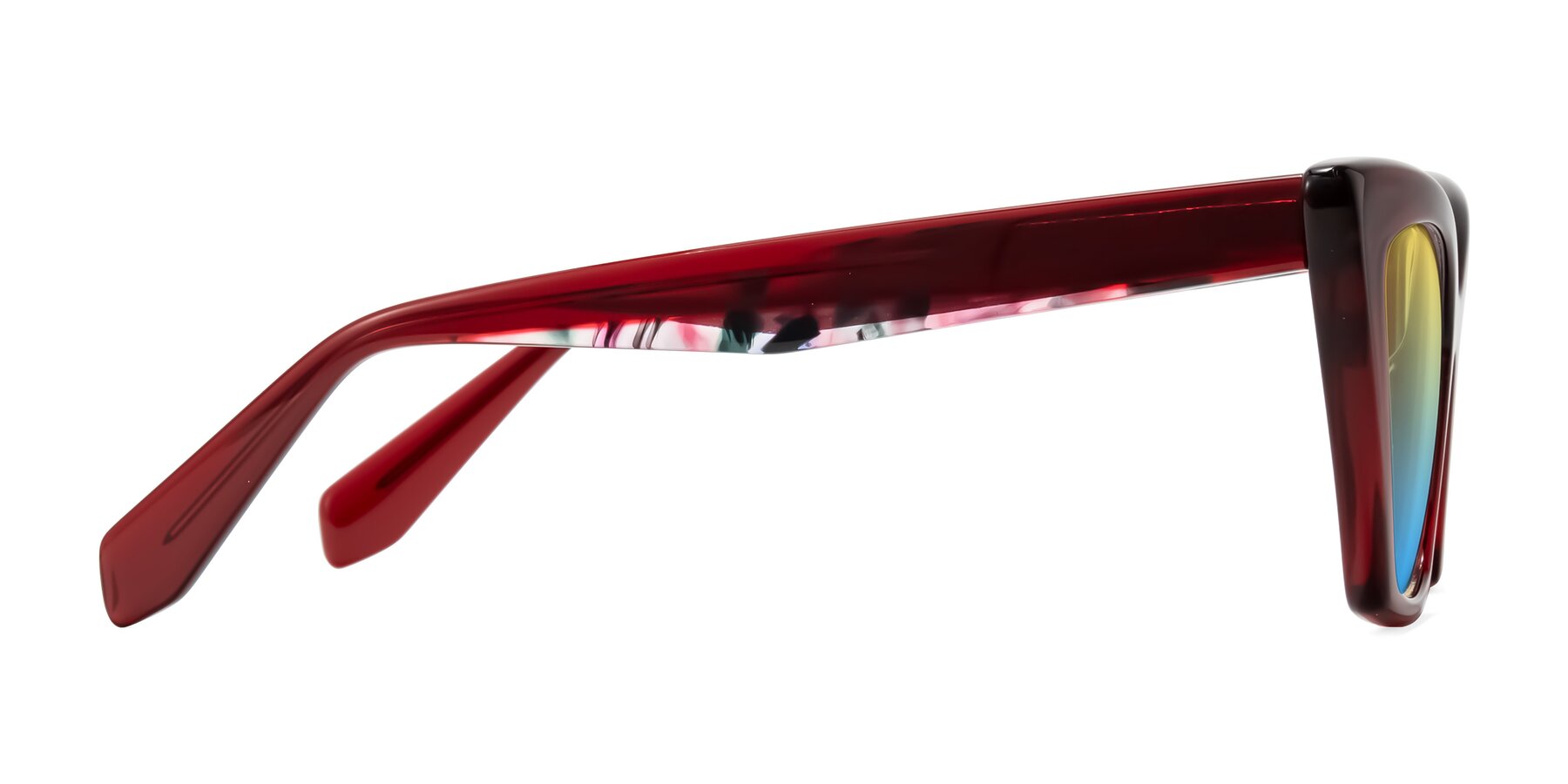 Side of Wayar in Wine with Yellow / Blue Gradient Lenses