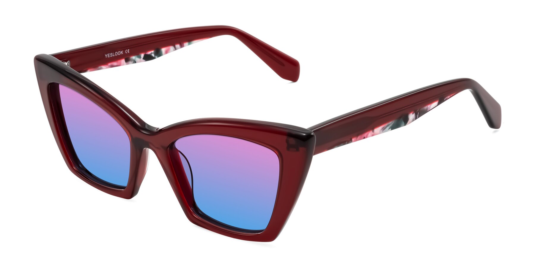 Angle of Wayar in Wine with Pink / Blue Gradient Lenses