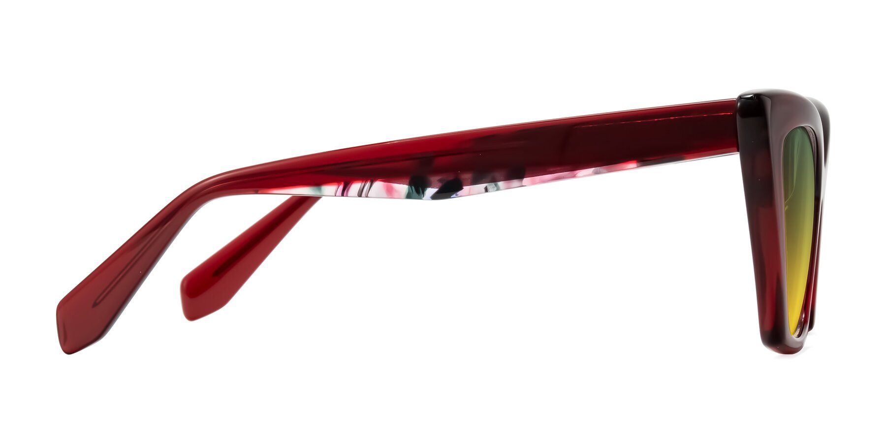 Side of Wayar in Wine with Green / Yellow Gradient Lenses