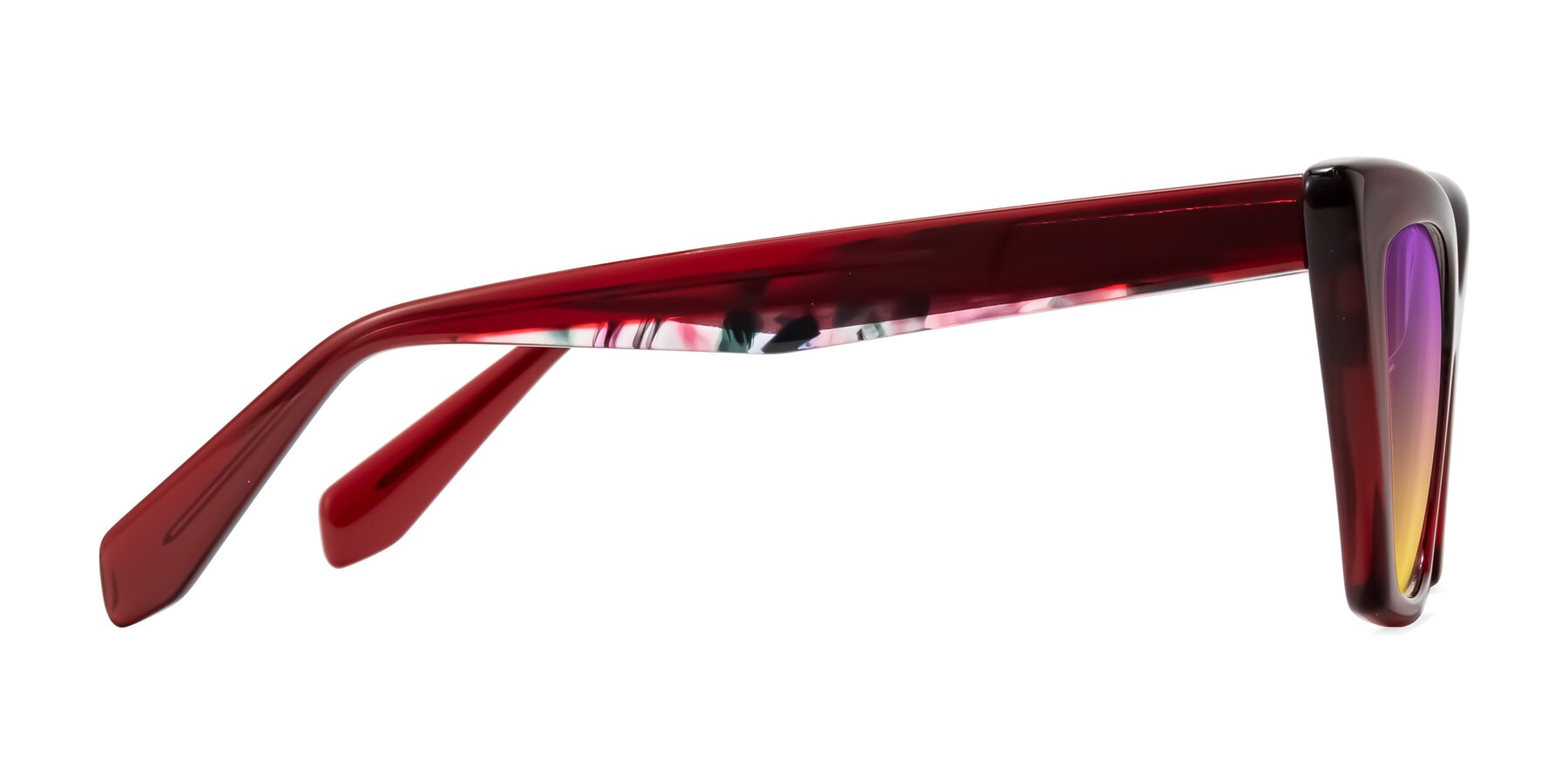 Side of Wayar in Wine with Purple / Yellow Gradient Lenses