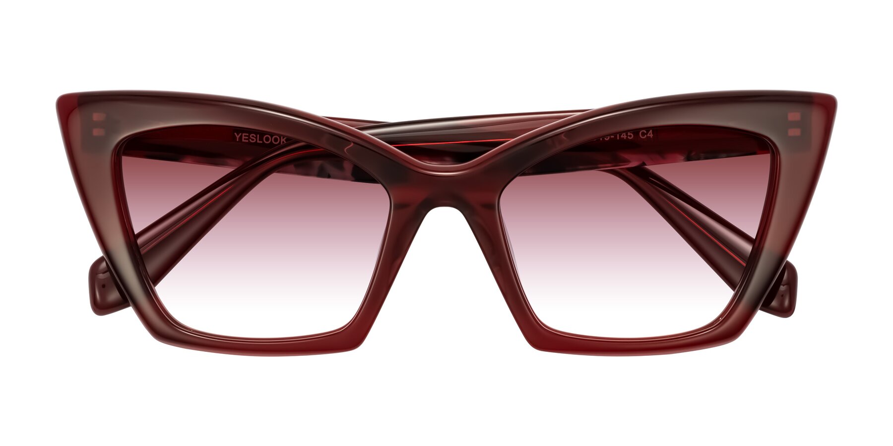 Folded Front of Wayar in Wine with Garnet Gradient Lenses