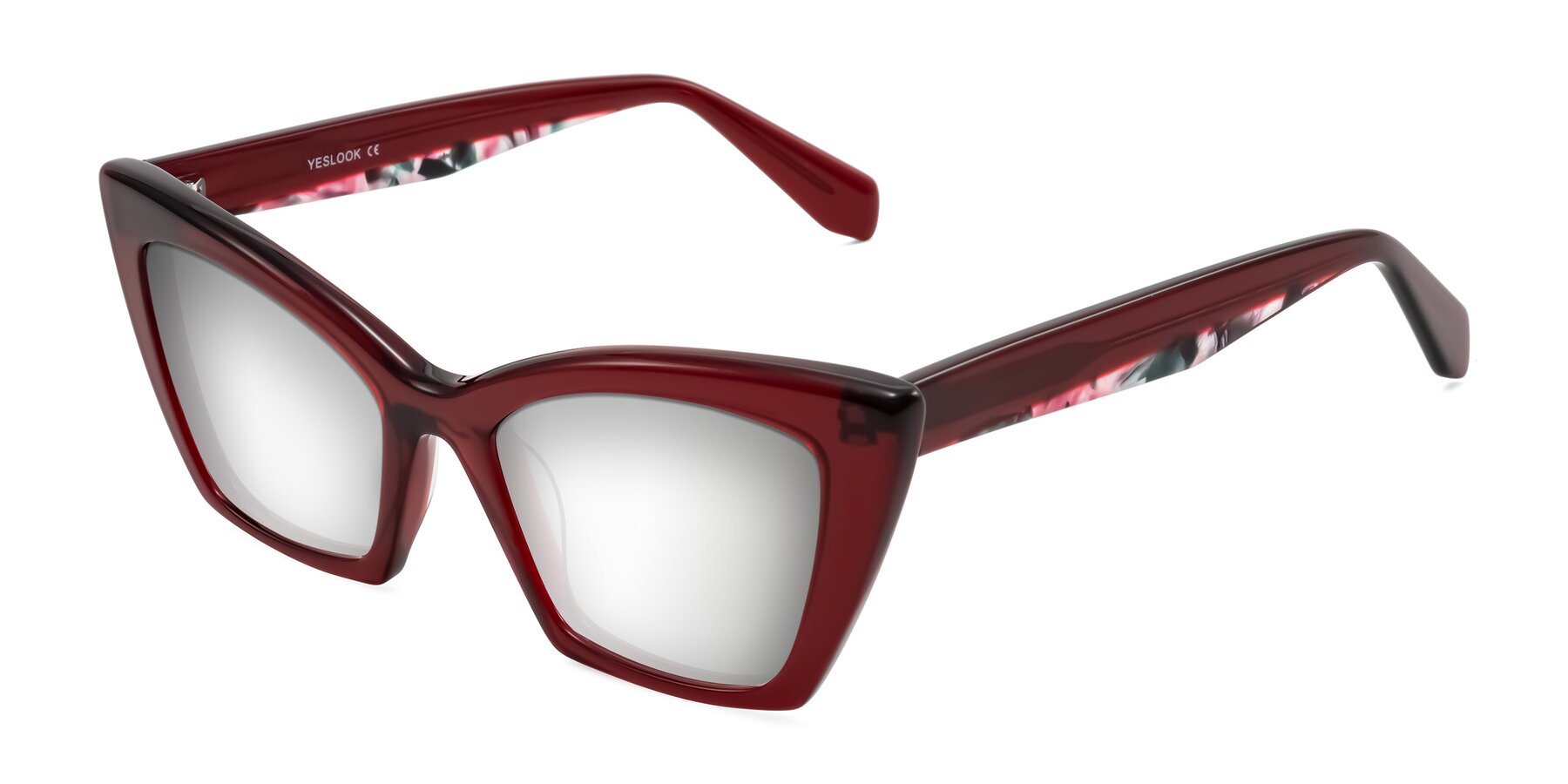 Angle of Wayar in Wine with Silver Mirrored Lenses