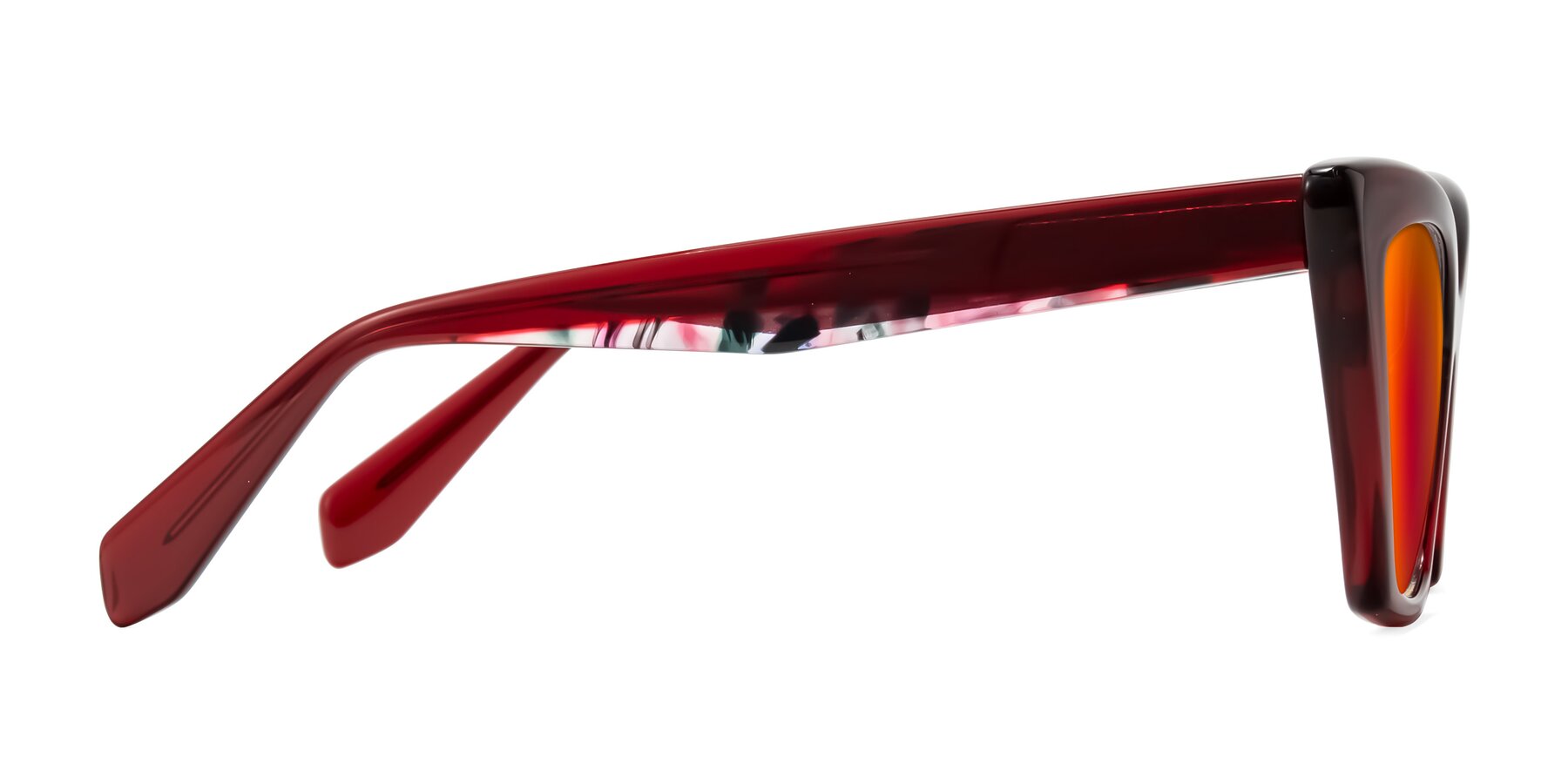 Side of Wayar in Wine with Red Gold Mirrored Lenses