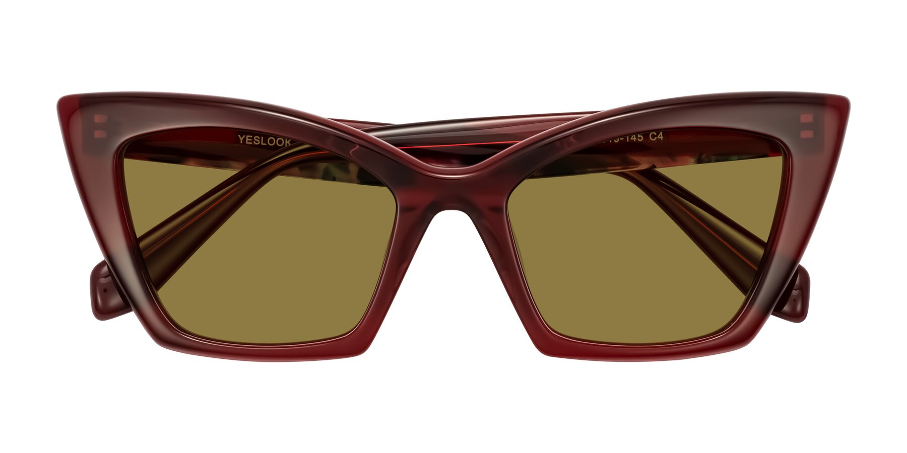 Folded Front of Wayar in Wine with Brown Polarized Lenses